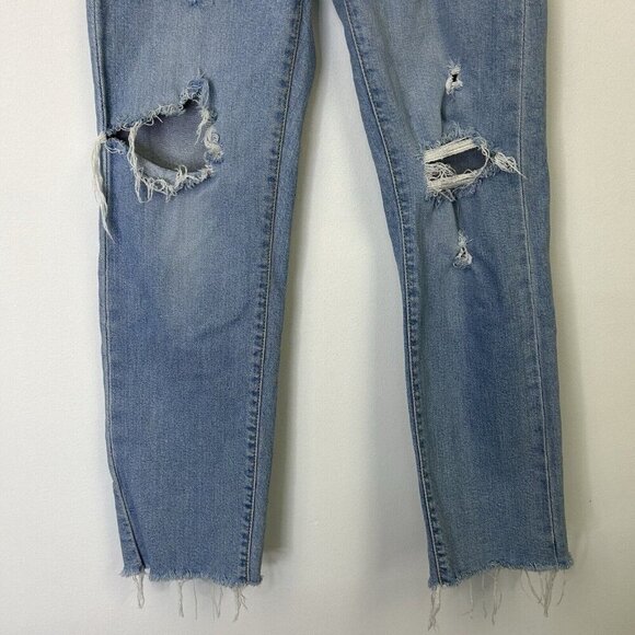 Levis Wedgie Straight Jeans Womens Size 24 Ankle Baggy Distressed - Picture 5 of 12